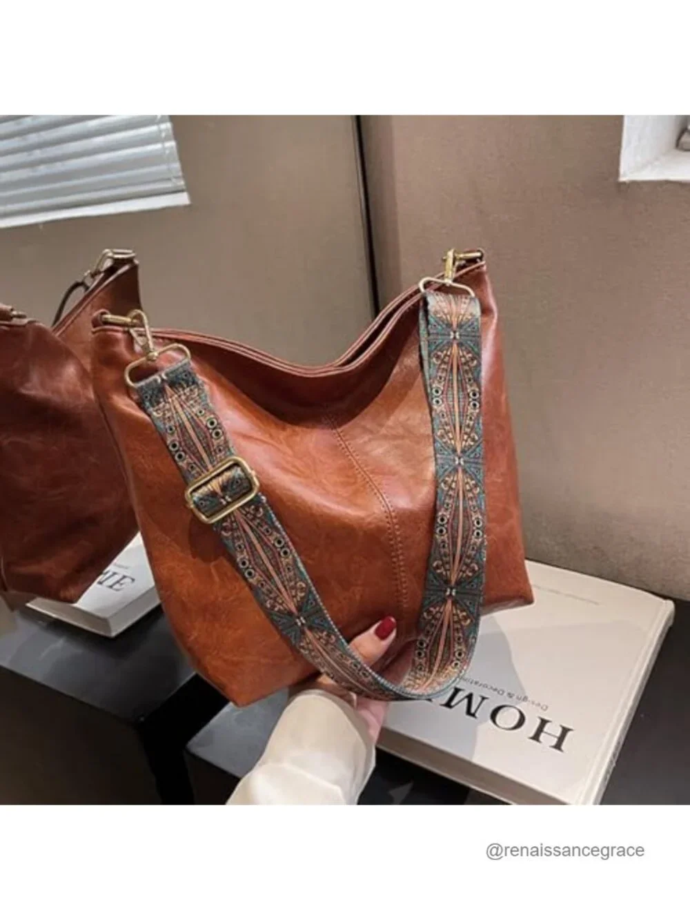 Women's Vegan Leather Hobo Crossbody Bag Adjustable Strap Shoulder Purse Boho